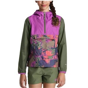 The North Face Girl's Agave Print Packable Fanorak Jacket Fanny Pack Combo Large